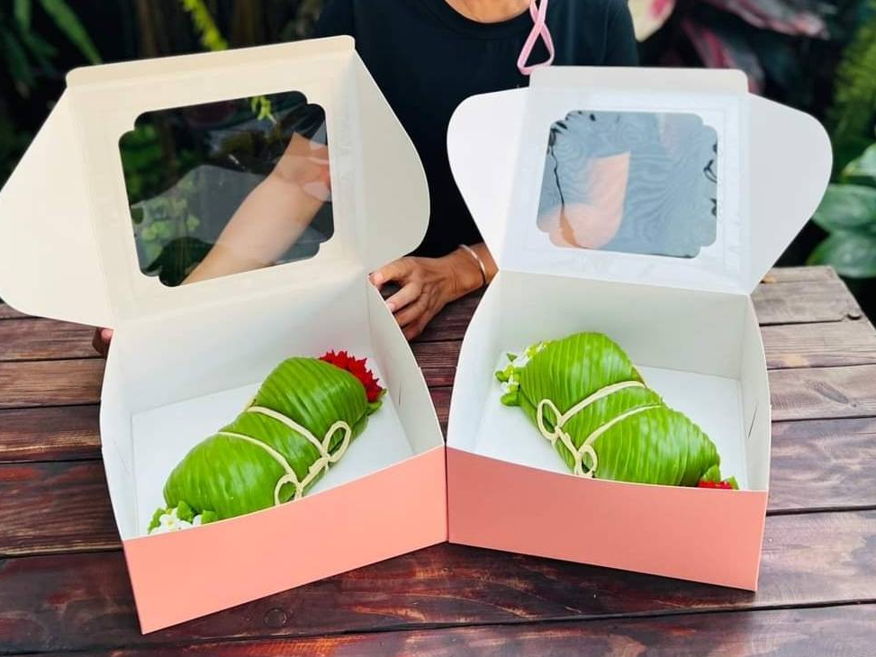 ข้าวต้มมัดแต่งหน้าอาลัวใบตองดอกไม้ไทย | ข้าวต้มมัดแม่เป้ 2018